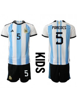 Argentina Leandro Paredes #5 Dječji Domaci Dres kompleti SP 2022 Kratak Rukavima (+ kratke hlače)
